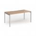 Connex Goal-Post 1600 x 800 x 725mm Single Desk - Silver Frame Beech Top GCO168-S-B