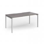Connex Goal-Post 1600 x 800 x 725mm Single Desk - Silver Frame Grey Oak Top GCO168-S-GO