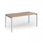 Connex Goal-Post 1600 x 800 x 725mm Single Desk - Silver Frame Kendal Oak Top GCO168-S-KO