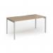 Connex Goal-Post 1600 x 800 x 725mm Single Desk - Silver Frame Kendal Oak Top GCO168-S-KO