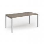 Connex Goal-Post 1600 x 800 x 725mm Single Desk - Silver Frame Nebraska Oak Top GCO168-S-NO