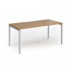 Connex Goal-Post 1600 x 800 x 725mm Single Desk - Silver Frame Oak Top GCO168-S-O