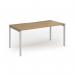 Connex Goal-Post 1600 x 800 x 725mm Single Desk - Silver Frame Oak Top GCO168-S-O
