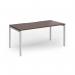 Connex Goal-Post 1600 x 800 x 725mm Single Desk - Silver Frame Walnut Top GCO168-S-W
