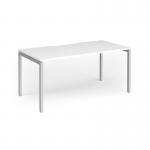 Connex Goal-Post 1600 x 800 x 725mm Single Desk - Silver Frame White Top GCO168-S-WH