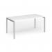 Connex Goal-Post 1600 x 800 x 725mm Single Desk - Silver Frame White Top GCO168-S-WH