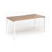 Connex Goal-Post 1600 x 800 x 725mm Single Desk - White Frame Beech Top GCO168-WH-B