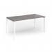 Connex Goal-Post 1600 x 800 x 725mm Single Desk - White Frame Grey Oak Top GCO168-WH-GO