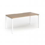 Connex Goal-Post 1600 x 800 x 725mm Single Desk - White Frame Kendal Oak Top GCO168-WH-KO