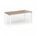 Connex Goal-Post 1600 x 800 x 725mm Single Desk - White Frame Kendal Oak Top GCO168-WH-KO