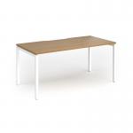 Connex Goal-Post 1600 x 800 x 725mm Single Desk - White Frame Oak Top GCO168-WH-O