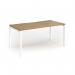 Connex Goal-Post 1600 x 800 x 725mm Single Desk - White Frame Oak Top GCO168-WH-O