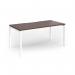 Connex Goal-Post 1600 x 800 x 725mm Single Desk - White Frame Walnut Top GCO168-WH-W