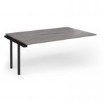 Connex Goal-Post 1800 x 1200 x 725mm Back to Back Add On Bay - Black Frame Grey Oak Top GCO1812-AB-K-GO
