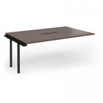 Connex Goal-Post 1800 x 1200 x 725mm Back to Back Add On Bay - Black Frame Walnut Top GCO1812-AB-K-W