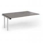 Connex Goal-Post 1800 x 1200 x 725mm Back to Back Add On Bay - Silver Frame Grey Oak Top GCO1812-AB-S-GO
