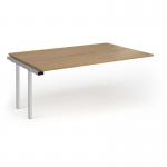 Connex Goal-Post 1800 x 1200 x 725mm Back to Back Add On Bay - Silver Frame Oak Top GCO1812-AB-S-O