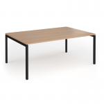 Connex Goal-Post 1800 x 1200 x 725mm Back to Back Desk (2 x 1800mm) - Black Frame Beech Top GCO1812-K-B