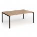 Connex Goal-Post 1800 x 1200 x 725mm Back to Back Desk (2 x 1800mm) - Black Frame Beech Top GCO1812-K-B