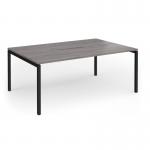 Connex Goal-Post 1800 x 1200 x 725mm Back to Back Desk (2 x 1800mm) - Black Frame Grey Oak Top GCO1812-K-GO