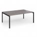 Connex Goal-Post 1800 x 1200 x 725mm Back to Back Desk (2 x 1800mm) - Black Frame Grey Oak Top GCO1812-K-GO