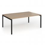 Connex Goal-Post 1800 x 1200 x 725mm Back to Back Desk (2 x 1800mm) - Black Frame Kendal Oak Top GCO1812-K-KO
