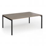 Connex Goal-Post 1800 x 1200 x 725mm Back to Back Desk (2 x 1800mm) - Black Frame Nebraska Oak Top GCO1812-K-NO