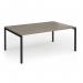 Connex Goal-Post 1800 x 1200 x 725mm Back to Back Desk (2 x 1800mm) - Black Frame Nebraska Oak Top GCO1812-K-NO