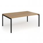 Connex Goal-Post 1800 x 1200 x 725mm Back to Back Desk (2 x 1800mm) - Black Frame Oak Top GCO1812-K-O