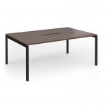 Connex Goal-Post 1800 x 1200 x 725mm Back to Back Desk (2 x 1800mm) - Black Frame Walnut Top GCO1812-K-W