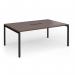 Connex Goal-Post 1800 x 1200 x 725mm Back to Back Desk (2 x 1800mm) - Black Frame Walnut Top GCO1812-K-W