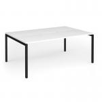 Connex Goal-Post 1800 x 1200 x 725mm Back to Back Desk (2 x 1800mm) - Black Frame White Top GCO1812-K-WH