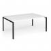 Connex Goal-Post 1800 x 1200 x 725mm Back to Back Desk (2 x 1800mm) - Black Frame White Top GCO1812-K-WH
