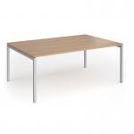 Connex Goal-Post 1800 x 1200 x 725mm Back to Back Desk (2 x 1800mm) - Silver Frame Beech Top GCO1812-S-B