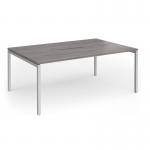 Connex Goal-Post 1800 x 1200 x 725mm Back to Back Desk (2 x 1800mm) - Silver Frame Grey Oak Top GCO1812-S-GO