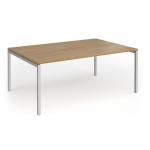 Connex Goal-Post 1800 x 1200 x 725mm Back to Back Desk (2 x 1800mm) - Silver Frame Oak Top GCO1812-S-O