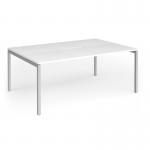Connex Goal-Post 1800 x 1200 x 725mm Back to Back Desk (2 x 1800mm) - Silver Frame White Top GCO1812-S-WH
