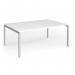 Connex Goal-Post 1800 x 1200 x 725mm Back to Back Desk (2 x 1800mm) - Silver Frame White Top GCO1812-S-WH