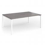Connex Goal-Post 1800 x 1200 x 725mm Back to Back Desk (2 x 1800mm) - White Frame Grey Oak Top GCO1812-WH-GO
