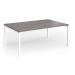 Connex Goal-Post 1800 x 1200 x 725mm Back to Back Desk (2 x 1800mm) - White Frame Grey Oak Top GCO1812-WH-GO