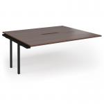 Connex Goal-Post 1800 x 1600 x 725mm Back to Back Add On Bay - Black Frame Walnut Top GCO1816-AB-K-W