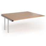 Connex Goal-Post 1800 x 1600 x 725mm Back to Back Add On Bay - Silver Frame Beech Top GCO1816-AB-S-B