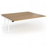Connex Goal-Post 1800 x 1600 x 725mm Back to Back Add On Bay - White Frame Oak Top GCO1816-AB-WH-O