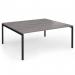 Connex Goal-Post 1800 x 1600 x 725mm Back to Back Desk (2 x 1800mm) - Black Frame Grey Oak Top GCO1816-K-GO