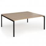 Connex Goal-Post 1800 x 1600 x 725mm Back to Back Desk (2 x 1800mm) - Black Frame Kendal Oak Top GCO1816-K-KO