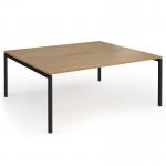 Connex Goal-Post 1800 x 1600 x 725mm Back to Back Desk (2 x 1800mm) - Black Frame Oak Top GCO1816-K-O