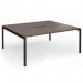 Connex Goal-Post 1800 x 1600 x 725mm Back to Back Desk (2 x 1800mm) - Black Frame Walnut Top GCO1816-K-W