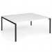 Connex Goal-Post 1800 x 1600 x 725mm Back to Back Desk (2 x 1800mm) - Black Frame White Top GCO1816-K-WH