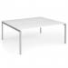 Connex Goal-Post 1800 x 1600 x 725mm Back to Back Desk (2 x 1800mm) - Silver Frame White Top GCO1816-S-WH