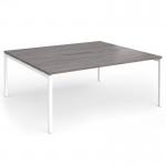 Connex Goal-Post 1800 x 1600 x 725mm Back to Back Desk (2 x 1800mm) - White Frame Grey Oak Top GCO1816-WH-GO